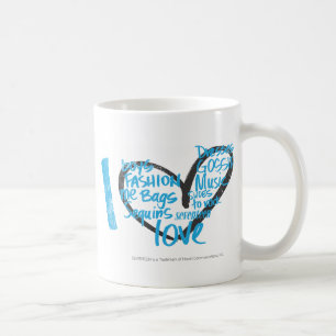 Mug I Aqua de graffiti de coeur