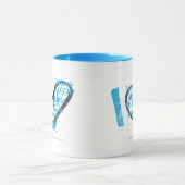 Mug I Aqua de graffiti de coeur (Centre)