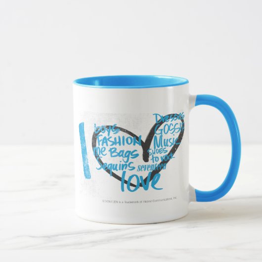 Mug I Aqua de graffiti de coeur (Droite)