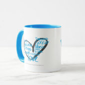 Mug I Aqua de graffiti de coeur (Devant gauche)