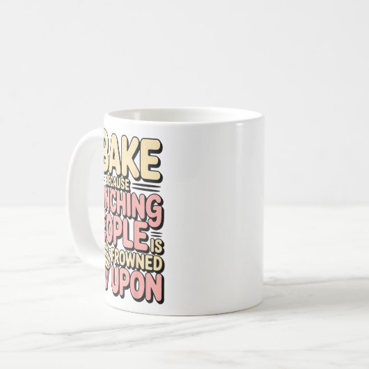 Mug I Bake Because Punching People Is Frowned Un Baker (Devant gauche)