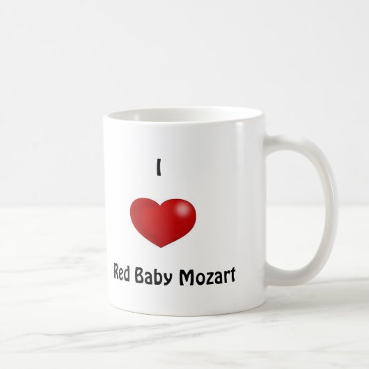 Mug I bébé rouge Mozart de coeur (Droite)