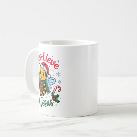 Mug I Bee-lieve In Jesus Gospel Kids Christian Christm (Devant gauche)