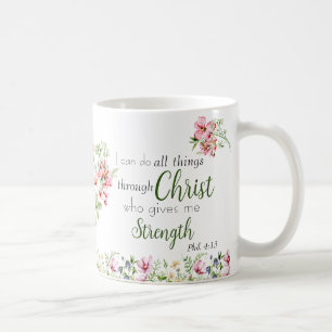 Mug I Can Do All Things Bible Verse with Monogram  