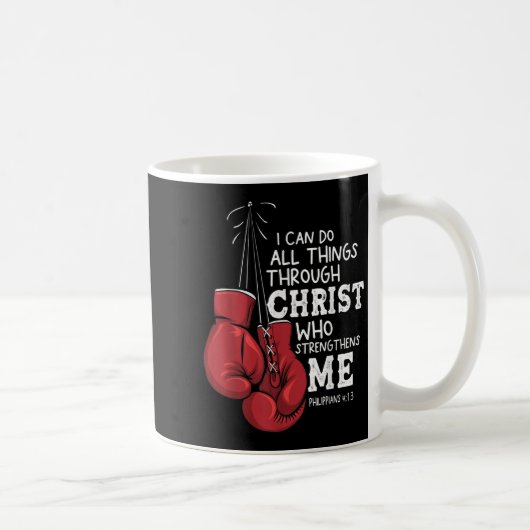 Mug I Can Do Things Christian Boxing Quote Philipans 4 (Droite)