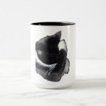 Mug I Can't Even Right Meow<br><div class="desc">Introducing Binx... This humorous image features a black-and-white tuxedo cat curled up with one paw dramatically covering his face, as if he has completely given up on the day. With his head tucked down and eyes hidden, the cat looks adorably fed up—like he just heard the most ridiculous thing imaginable...</div>