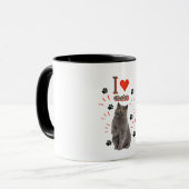 Mug I ❤️ Cats – Cute Cat & Paw Print Design (Devant gauche)