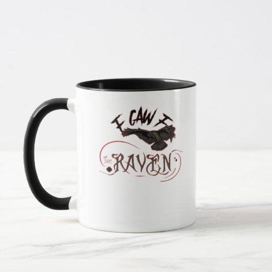 Mug I Caw The Raven Gothic Art Horror Classic Retro (Gauche)