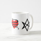 Mug I coeur (enserré avec un serpent) Thelema (Devant droit)