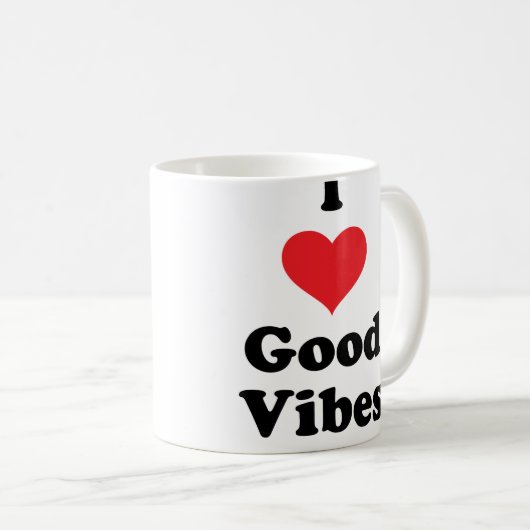 Mug I (coeur) Good Vibes (Devant droit)