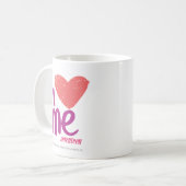 Mug I coeur je rose/pourpre (Devant gauche)