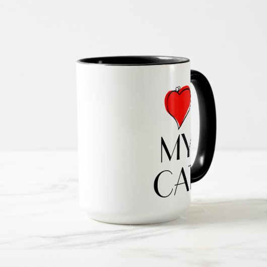 Mug I coeur mon chat (Devant droit)