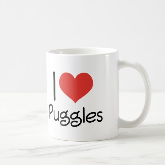 Mug I coeur Puggles (Droite)