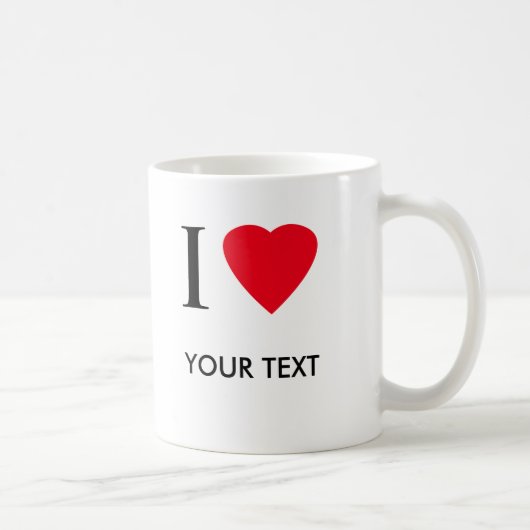 Mug I COEUR (votre texte) (Droite)
