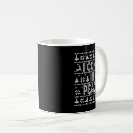 Mug I Come In Peace Couple Matching Ugly Christmas Swe (Devant droit)