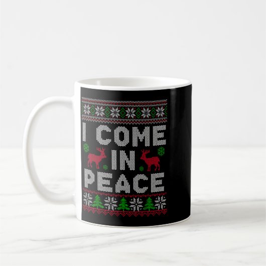 Mug I Come In Peace Couple Matching Ugly Christmas Swe (Gauche)