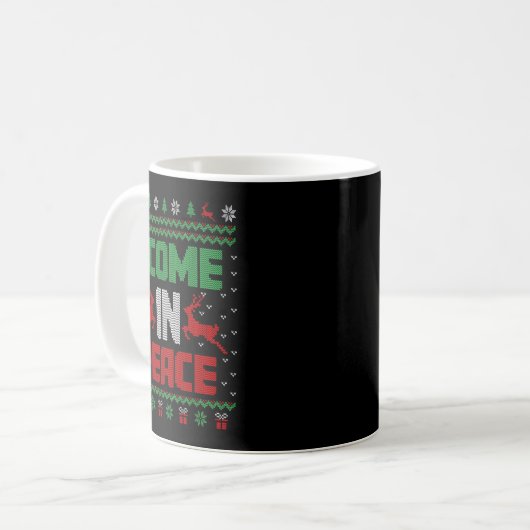 Mug I Come In Peace Couple Matching Ugly Christmas Swe (Devant gauche)
