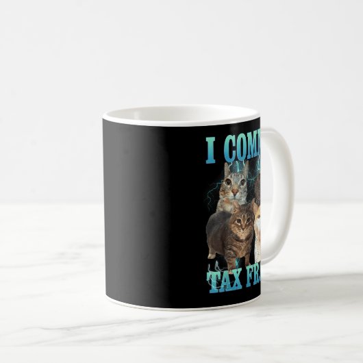 Mug I Commit Tax Fraud Funny Cat Meme Bootleg Graphic (Devant droit)