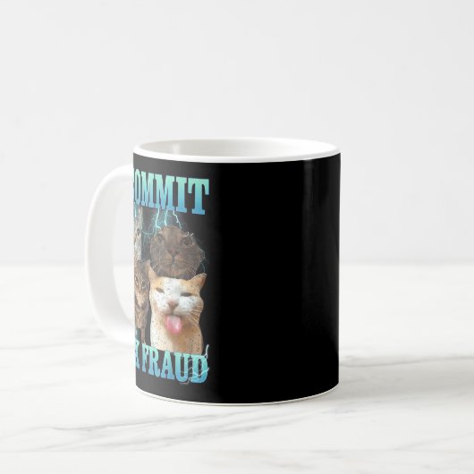 Mug I Commit Tax Fraud Funny Cat Meme Bootleg Graphic  (Devant gauche)