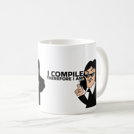 MUG I COMPILE THEREFORE I AM, (Devant droit)