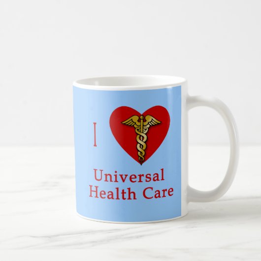 Mug I couverture de soins de santé universelle de (Droite)