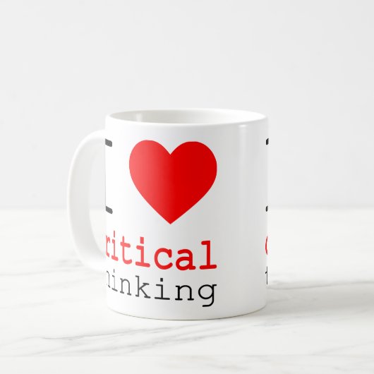 Mug I ❤️ Critical Thinking v2 (Devant gauche)