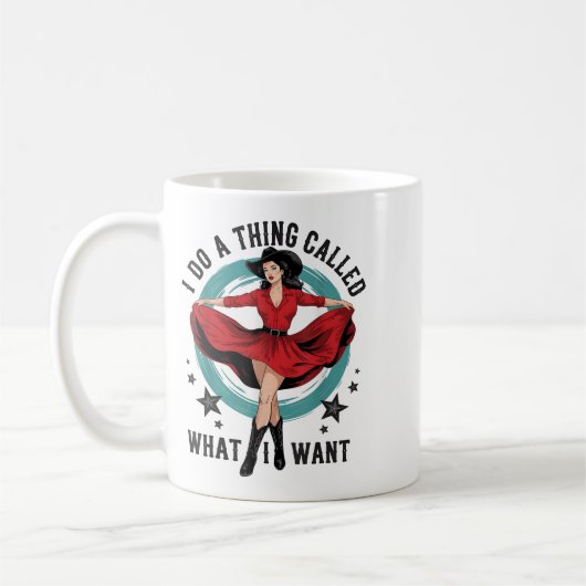 Mug I Do A Thing Called What I Want Retro Cowboy Weste (Gauche)
