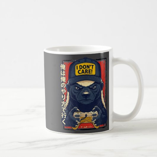 Mug I Don’t Care - Honey Badger Gamer Design (Droite)