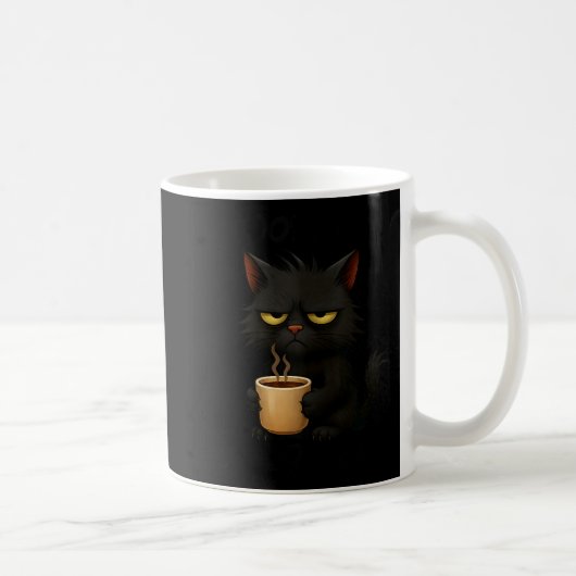 Mug I Don't Do Mornings Funny Quote Black Cat Lover Gi (Droite)