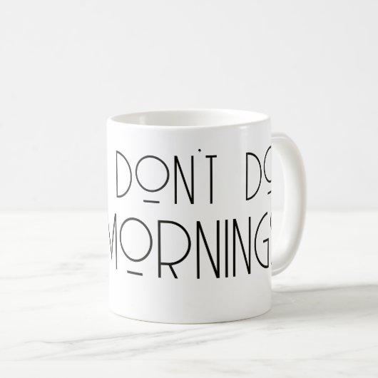 Mug I don't do mornings funny rat caffeine (Devant droit)