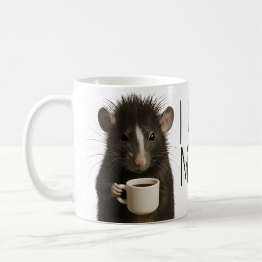 Mug I don't do mornings funny rat caffeine (Gauche)