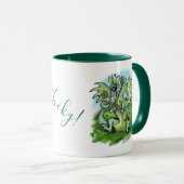 Mug " i est Chanceux" petit dragon trèfle (Devant droit)