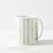 Mug I golden initial avec sur bandes bleues et blanche (Devant droit)