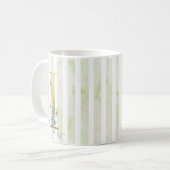 Mug I golden initial avec sur bandes bleues et blanche (Devant gauche)