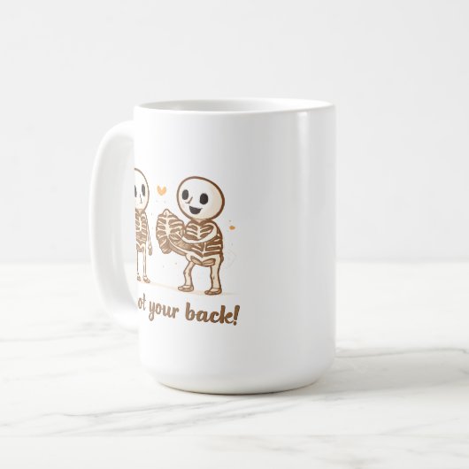 Mug I Got Your Back Cute Skeleton Halloween Quote (Devant gauche)