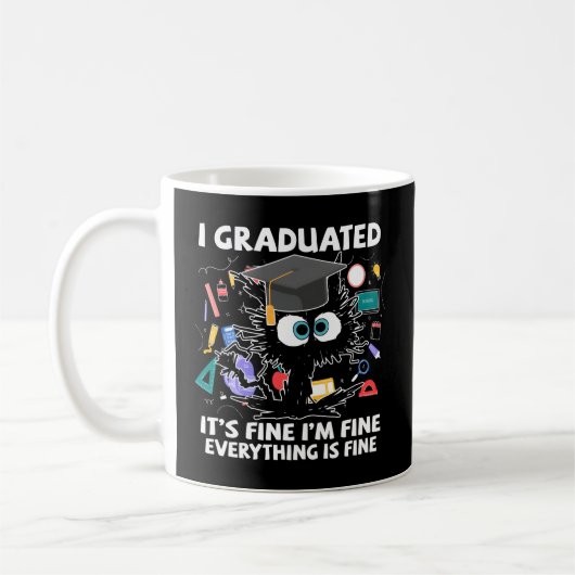 Mug I Graduated Class Of 2023 Black Cat School Graduat (Gauche)