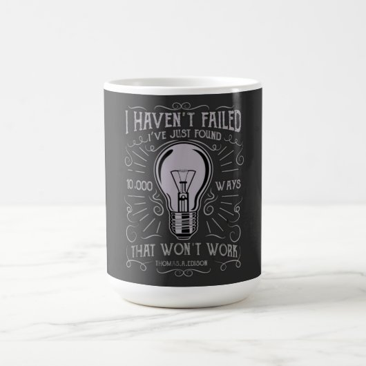 Mug I haven't Failed Electrician Thomas Edison mens (Centre)