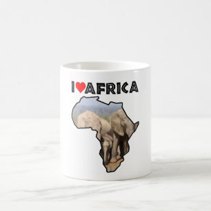 Mug I Heart Africa Carte Afrique Faune Eléphant Social