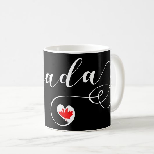Mug I Heart Canada, Drapeau canadien (Devant droit)