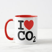 Mug I Heart CO2 J'aime l'écologiste du dioxyde de carb (Gauche)