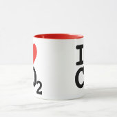 Mug I Heart CO2 J'aime l'écologiste du dioxyde de carb (Centre)
