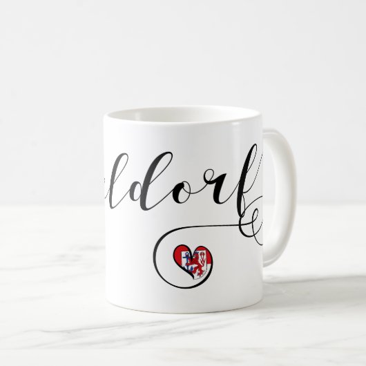 Mug I Heart Düsseldorf, Drapeau, Allemagne (Devant droit)