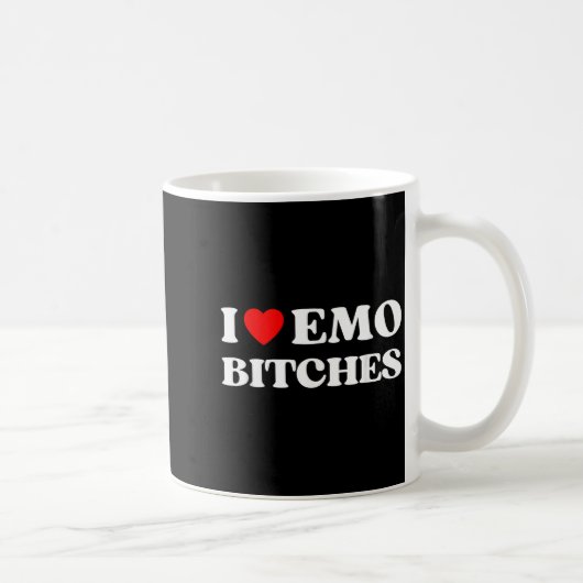 Mug I Heart Emo Es Funny Quote Red Heart Emo Girl Styl (Droite)