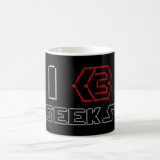 Mug I Heart Geek ASCII ART (Centre)
