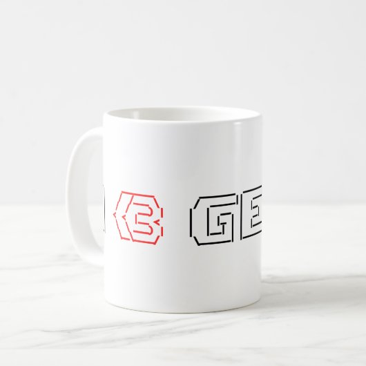 Mug I Heart Geek ASCII ART (Devant gauche)