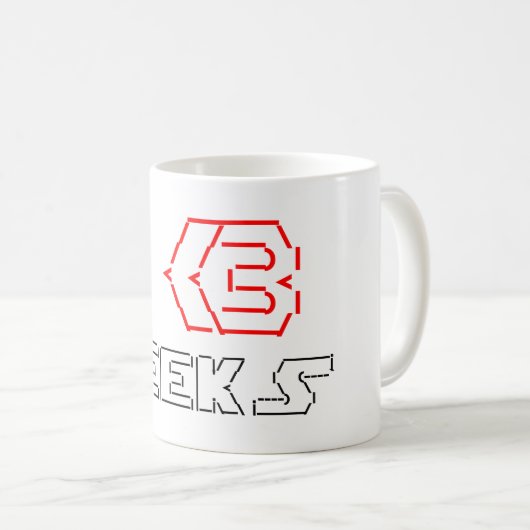 Mug I Heart Geek ASCII ART (Devant droit)