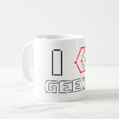 Mug I Heart Geek ASCII ART (Devant gauche)