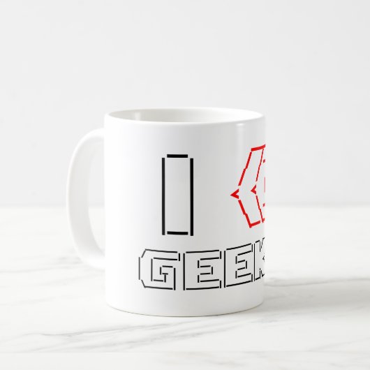 Mug I Heart Geek ASCII ART (Devant gauche)