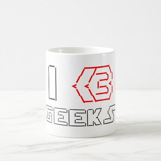 Mug I Heart Geek ASCII ART (Centre)
