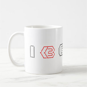 Mug I Heart Geeks ASCII ART